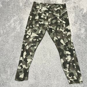 Athleta Leggings Womens Large Lightning 7/8 Tight Green Pocket Pants